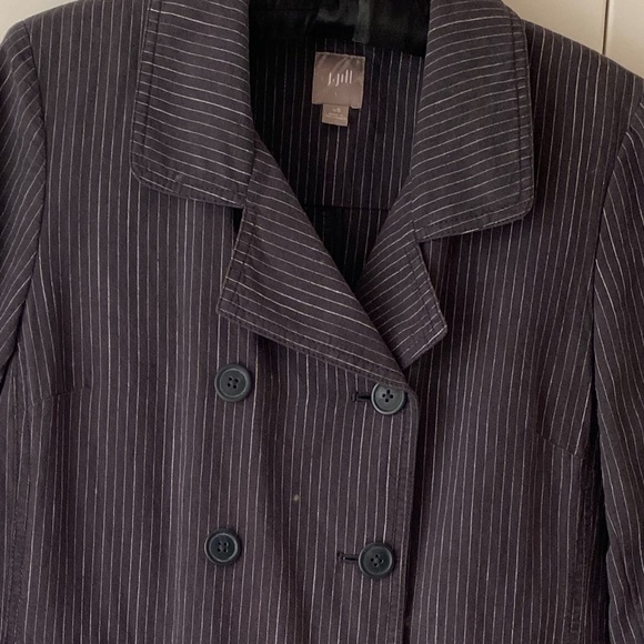 🍀3/$25🍀J.Jill Pinstripe Long Blazer Grey XS - Picture 3 of 8